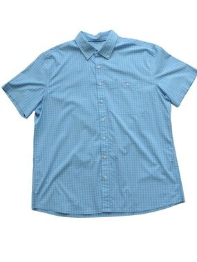 Men's Light Blue Short Sleeve Button-Down Shirt